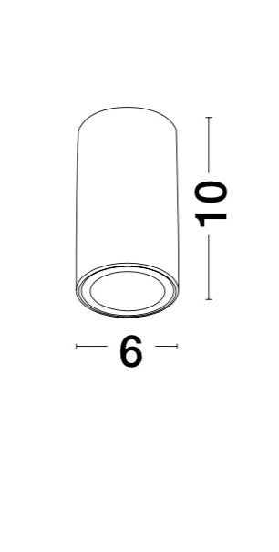MARUPE Sylinder GU10 SORT 10/20cm