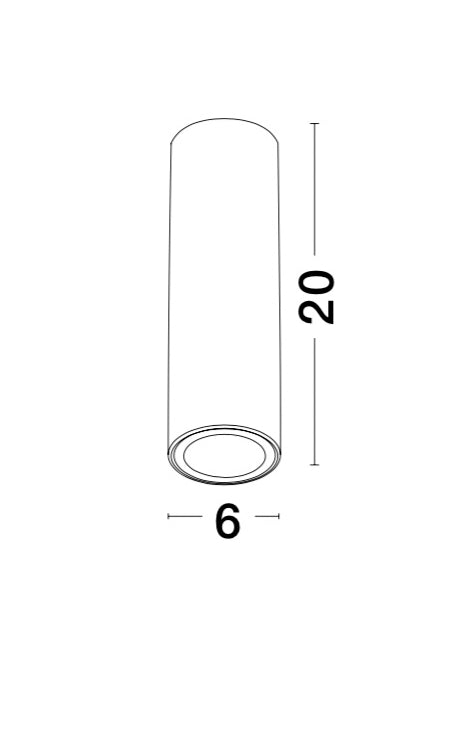 MARUPE Sylinder GU10 SORT 10/20cm