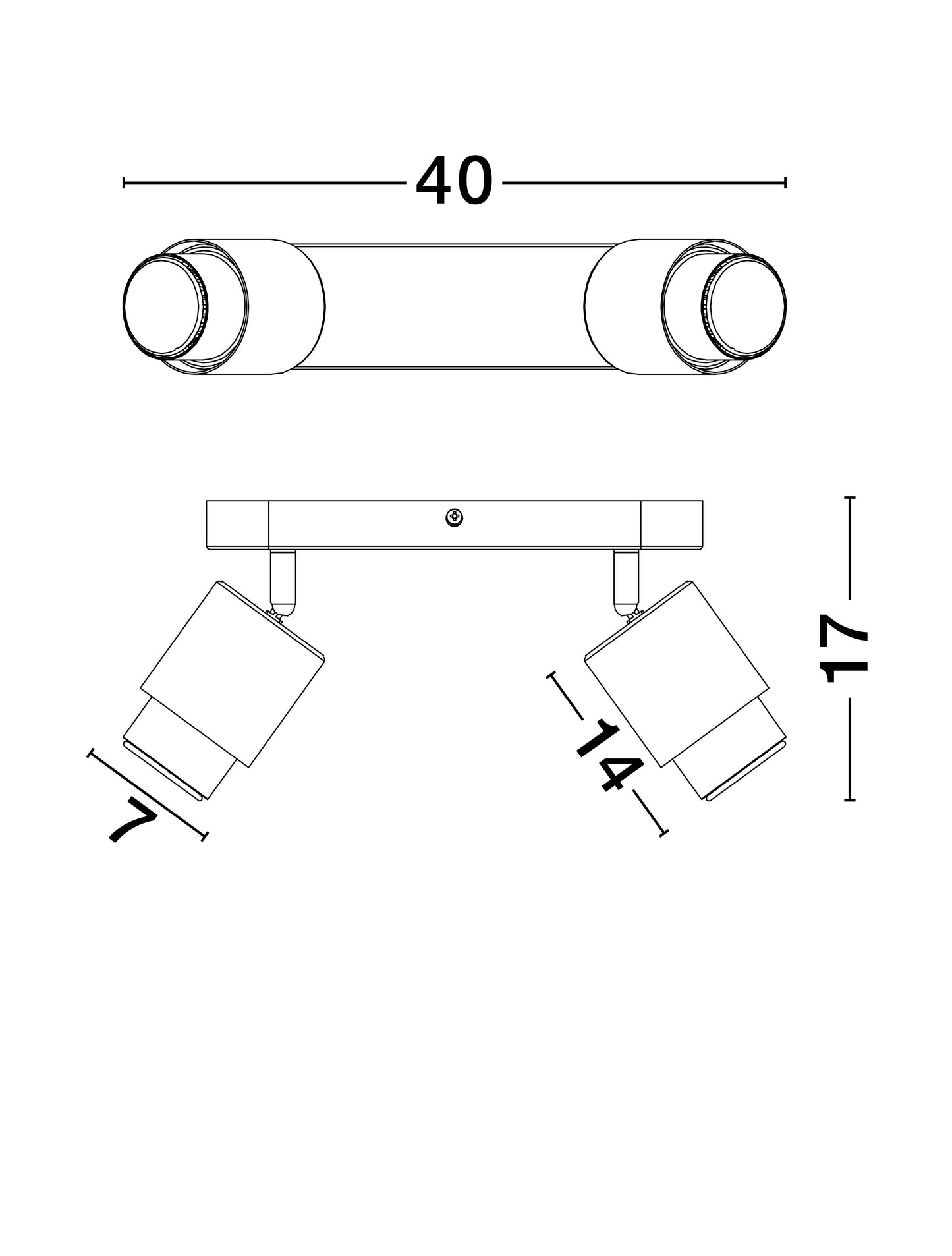 ISON - 2x Børstet Nickel Justerbar spot