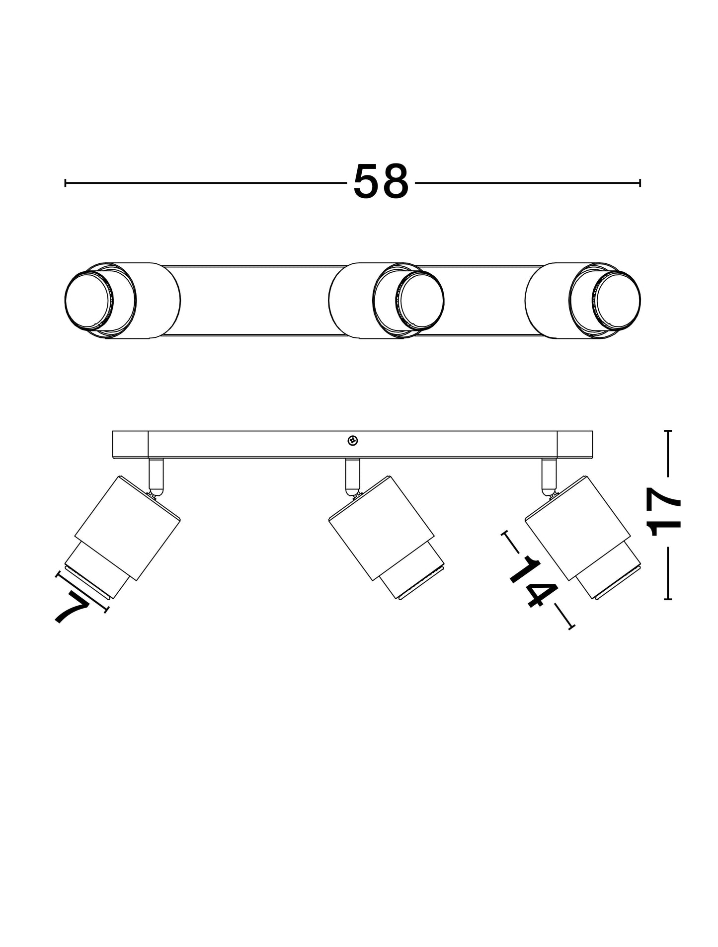 ISON - 3x Børstet Nickel Justerbar spot