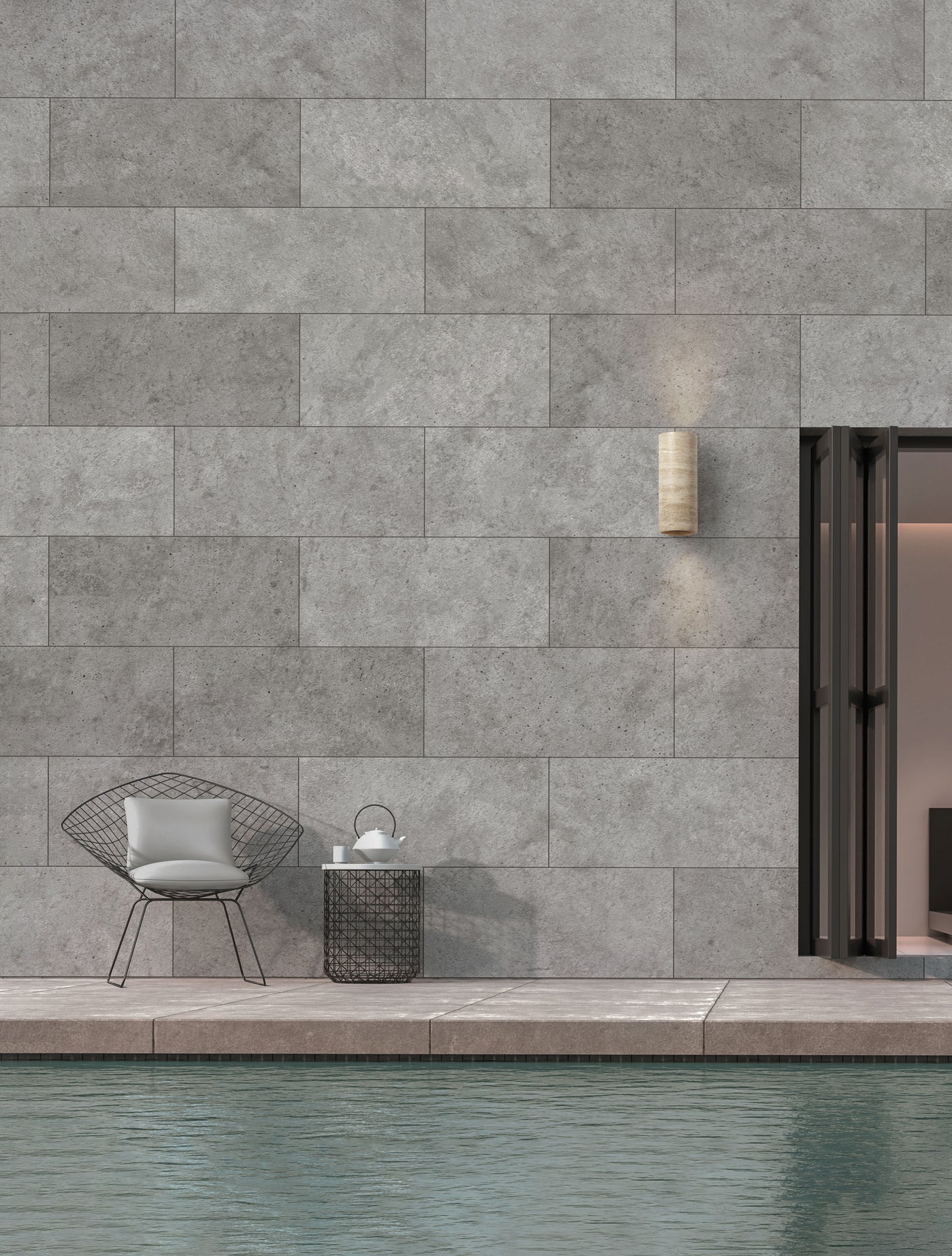 BALMA Vegglampe IP65 Beige hvit marmor travertin