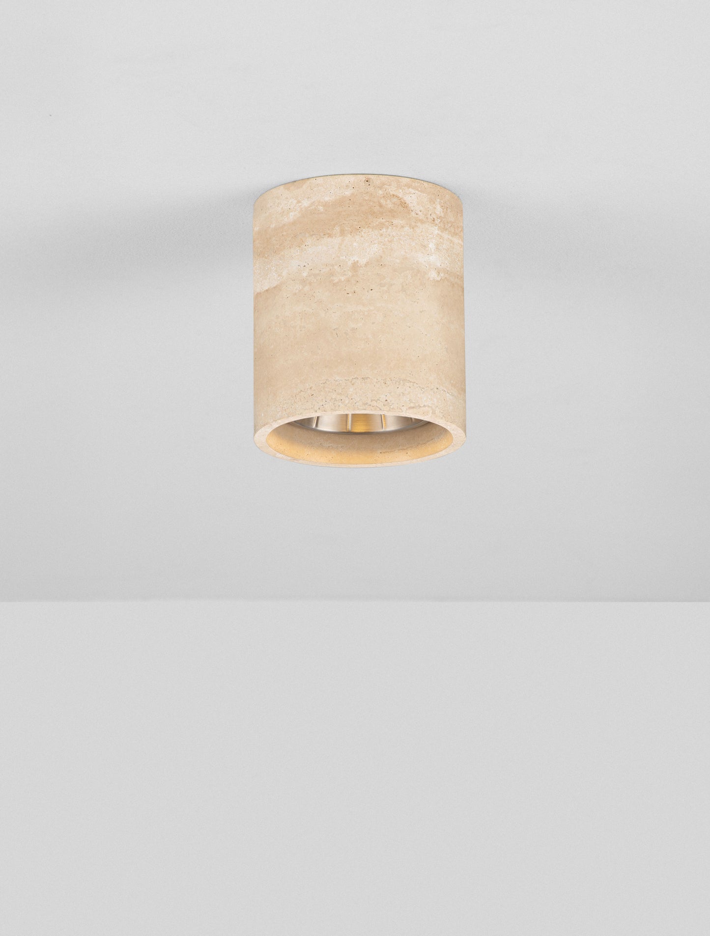 BALMA - Taklampe i beige hvit marmor travertin