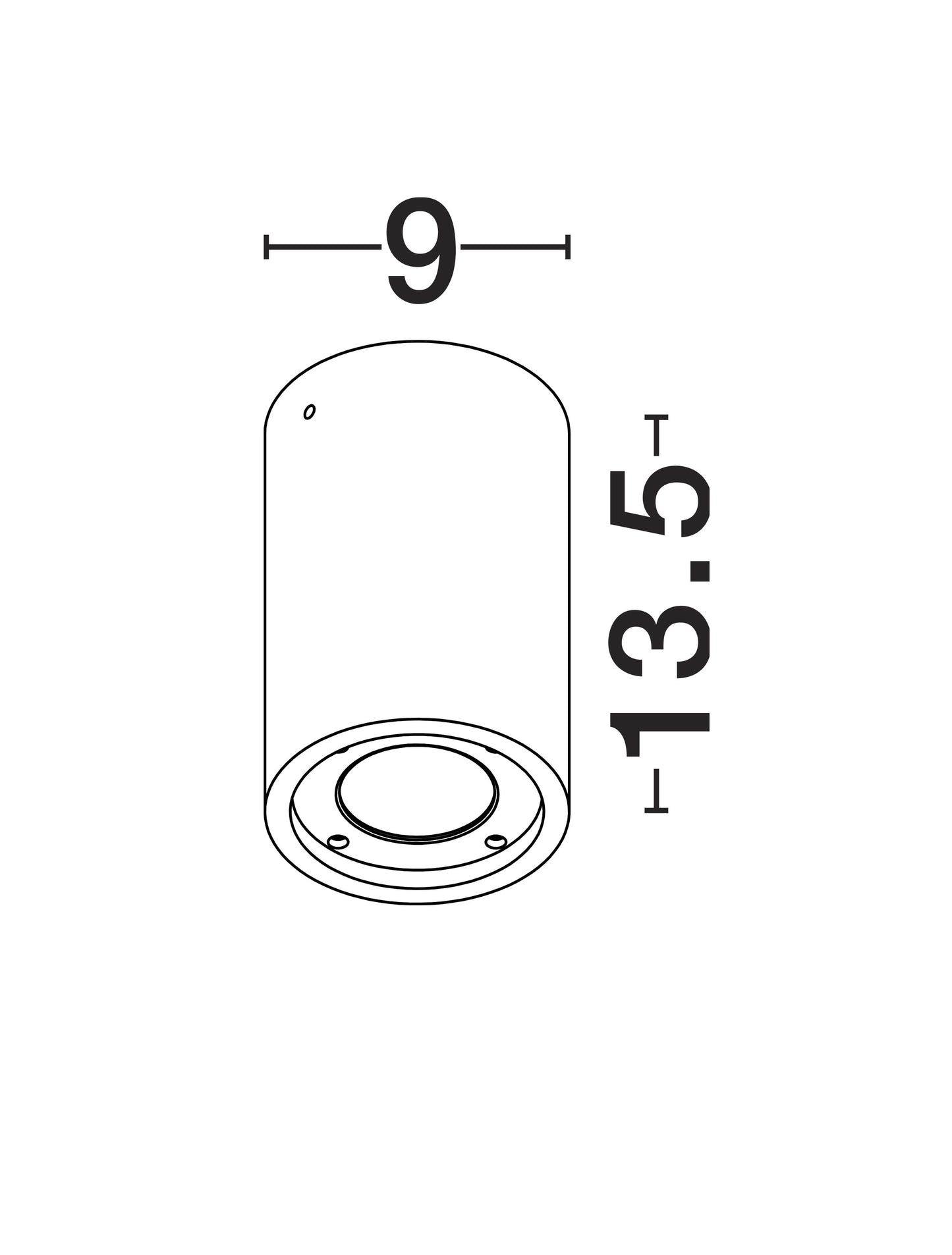 Betonglampe tak IP65 sort/grå