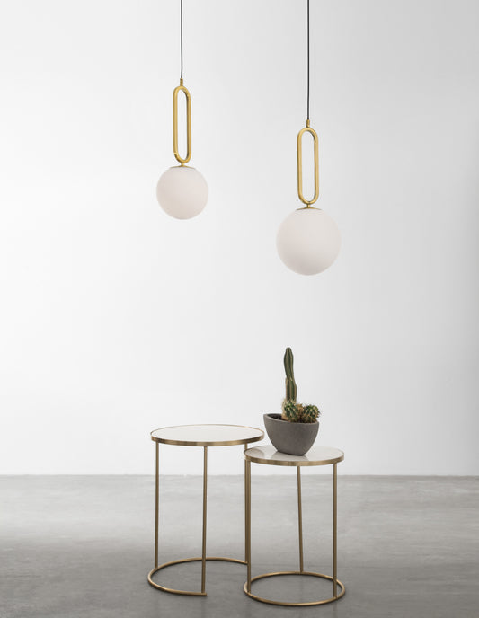 Pendel Opal glass messing "Grus"