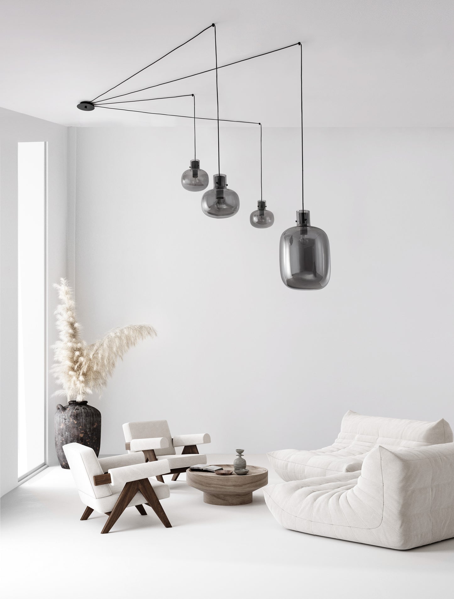 Pendellampe - CINZIA Sotet glass