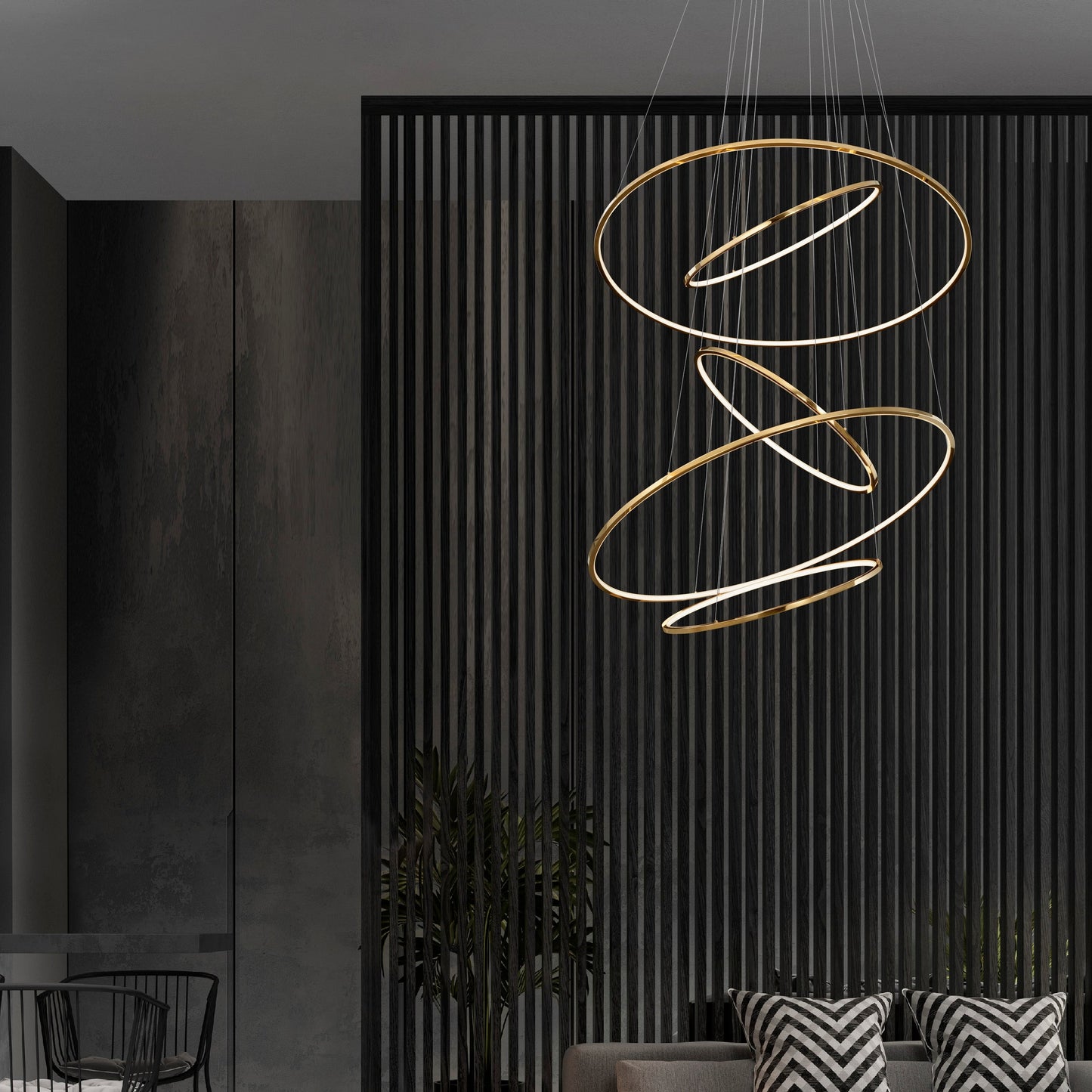 Pendellampe NUDOS GOLD RINGS