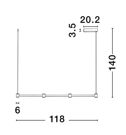 PUIZE 118cm lysplanke