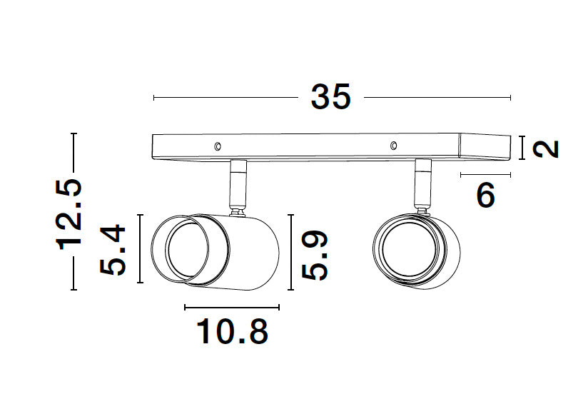 Taklampe PONGO Skinne 2, 3 & 4 Spotter