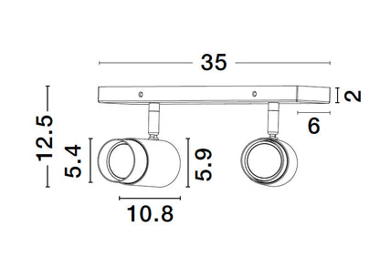 Taklampe PONGO Skinne 2, 3 & 4 Spotter