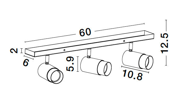 Taklampe PONGO Skinne 2, 3 & 4 Spotter