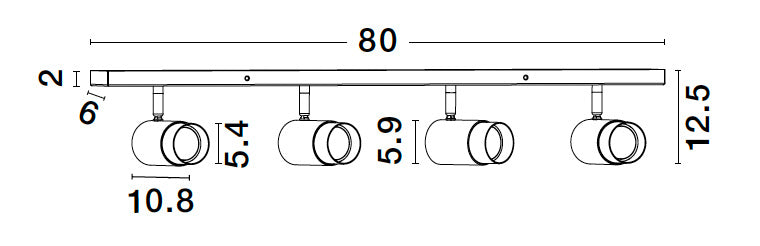 Taklampe PONGO Skinne 2, 3 & 4 Spotter