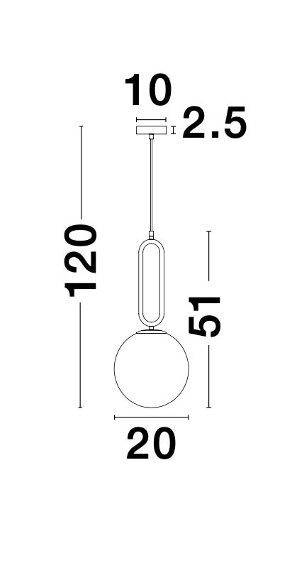 Pendel Opal glass messing "Grus"