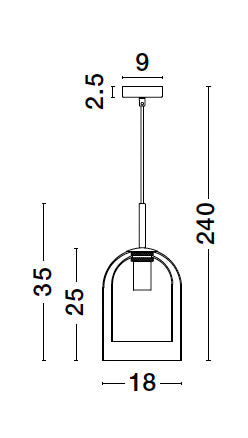 Pendellampe Velor Smoky glass