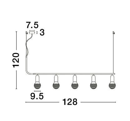 Pendellampe - "VEDA Krystall" 128cm